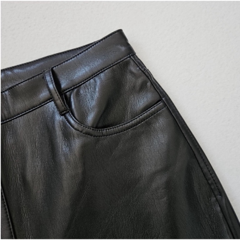 Wilfred Black Leather Cropped Flare Pants - Picture 8 of 14